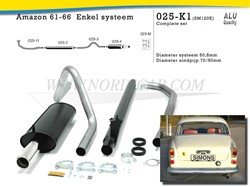 Sport Exhaust set Simons  Volvo Amazon ('61-'66) SM120E