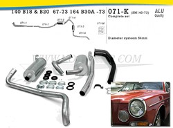 Exhaust set Simons Volvo 140 B18 B20 -73 164 B30A SM140
