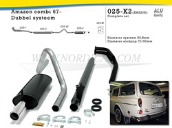 Kit échappement Sport Simons  Volvo Amazon Combi P220 ('67-'70) SM220D