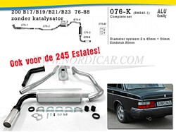 Sportauspuffanlage Simons 2 Zoll Volvo 240 76-85 zonder kat. SM240