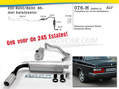 Sportauspuffanlage Simons 2 Zoll Volvo 240 85-  SM240