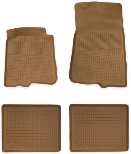 Matten set beige  voorgevormd rubber  Voorzijde + Achterzijde (4 delig) Volvo 240 260 1129303