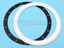 Wielflap 15 wit/chroom set Volvo Alle typen (alleen in combinatie met chroomringen) WF015W