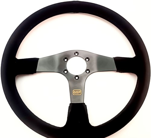 sportstuur suède - 380 mm - vlak Volvo Past op Luigi stuurnaven 380mm SR-2