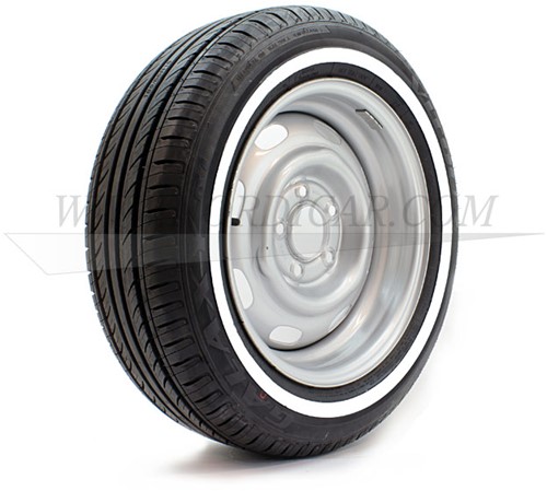 GT Wielen set White Wall 185/65-15 20mm Volvo 544 210 Amazon P1800S WW1856515-SET-3